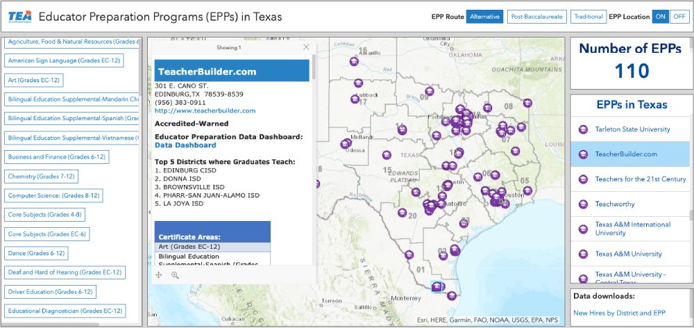 Alternative Educator Preparation Programs (EPPs) in Texas