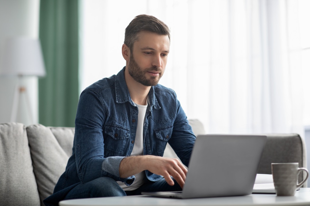 Man using laptop