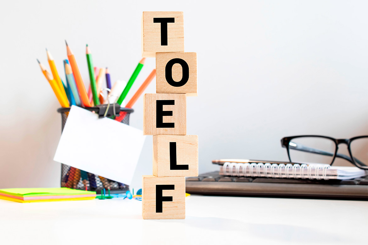 Visual representation of the TOEFL test, assessing skills for Spanish educators transitioning to teaching in Texas.