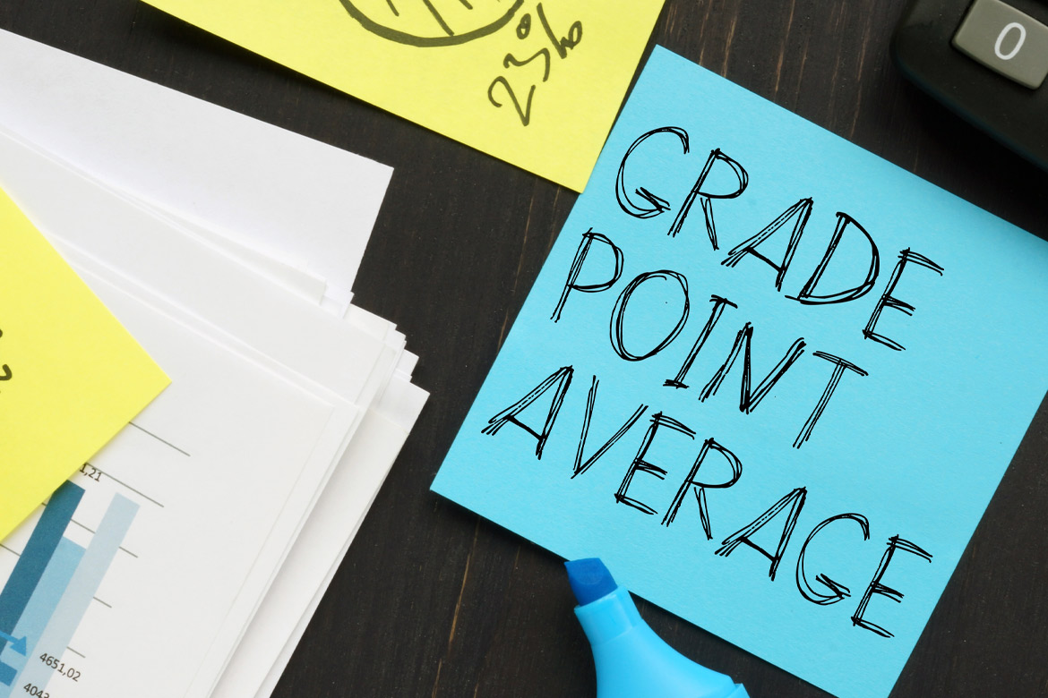 GPA grade point average as educational concept
