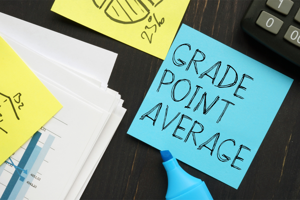 GPA grade point average as educational concept
